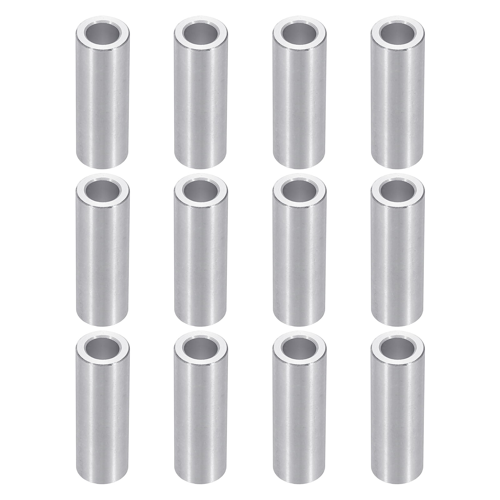 M6 Aluminum Spacers, 12 Pcs Metal Spacers Aluminum 6.2mm ID x 10mm OD x 30mm L Aluminum Spacer Screw Standoff Round for 1/4 or M6 Screw Bolts