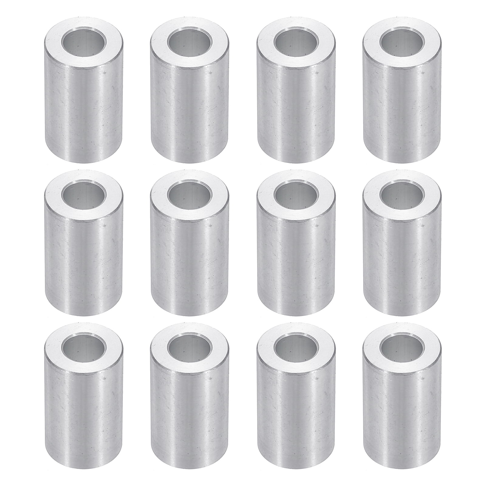 M6 Aluminum Spacers, 12 Pcs Metal Spacers Aluminum 6.2mm ID x 12mm OD x 20mm L Aluminum Spacer Screw Standoff Round for 1/4 or M6 Screw Bolts