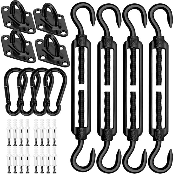 M6 Awning Attachment Set, Heavy Duty Sun Shade Sail Stainless Steel Hardware Kit for Triangle and Square, Rectangle, Sun Shade Sail Fixing Accessories