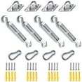 thumbnail image 1 of M6 Awning Attachment Set, Shade Sail Installation Kit, 304 Stainless Steel Anti-Rust Hardware, 12-Piece Set with 16 Screws for Square and Triangular Shade Sails, 1 of 5