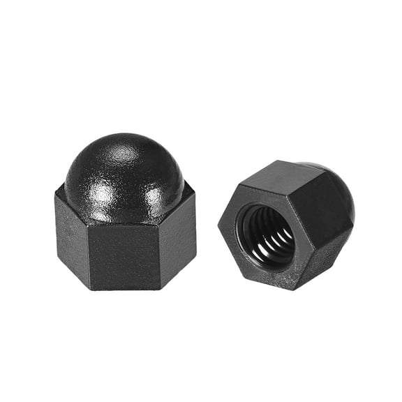 M6 Cap Nut Hex Acorn Dome Head Nuts for Screws Bolts Nylon Black 30 Pcs