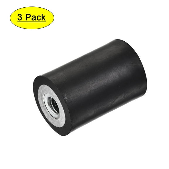 M6 D20mmxH30mm Female/Female Rubber Mounts Zinc Plating 3Pack