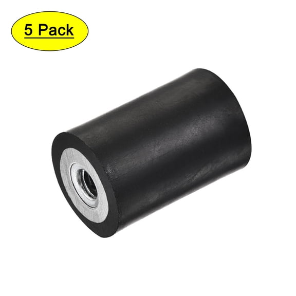 M6 D20mmxH30mm Female/Female Rubber Mounts Zinc Plating 5Pack