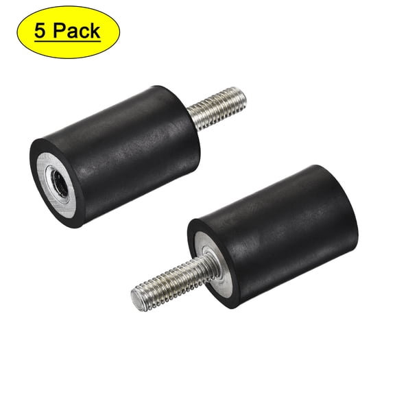 M6 D20mmxH30mm Male/Female Rubber Mounts Zinc Plating 5Pack