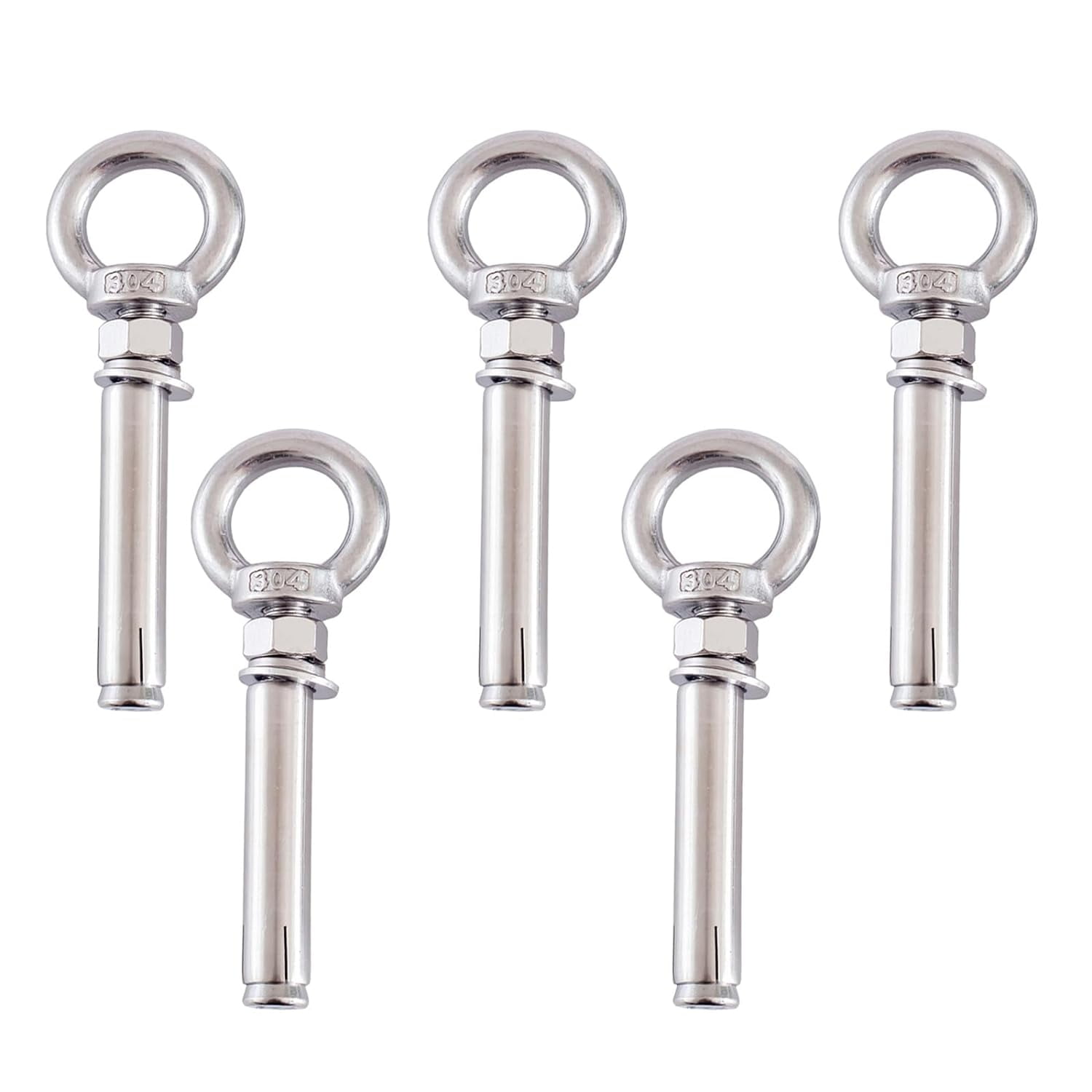 M6 Expansion Bolt, 5 Pcs 304 Stainless Steel Ring Lifting Anchor