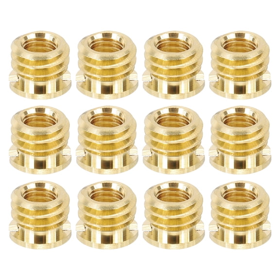 M6 Female to 3/8" Male Convert Screw Adapter, Tripod Thread Adapter Mount, Gold 12 Pcs