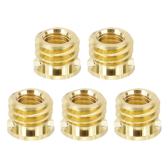 M6 Female to 3/8" Male Convert Screw Adapter, Tripod Thread Adapter Mount, Gold 5 Pcs