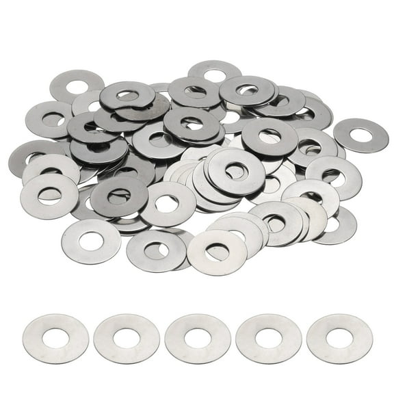 M6 Flat Washer for Screw, 120Pcs 304 Stainless Steel Washers 6MM ID x 16MM OD x 0.5MM Thick(Silver Tone)