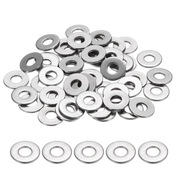 M6 Flat Washer for Screw, 60Pcs 304 Stainless Steel Washers 6MM ID x 16MM OD x 1.5MM Thick(Silver Tone)
