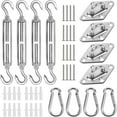 thumbnail image 1 of 304 Stainless Steel Turnbuckle Hook Double Hooks Wire Rope Tension Shade Sail Hardware Kit (M6) D, 1 of 5