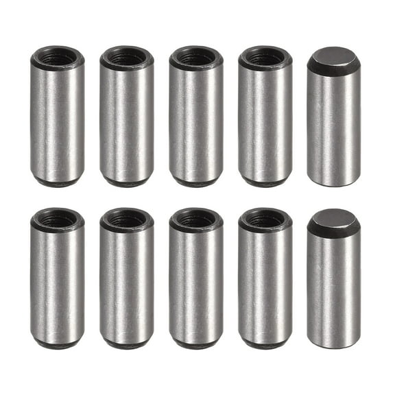 M6 Internal Thread Dowel Pin 10 Pack 10x25mm Chamfering Flat Carbon Steel Cylindrical Pin