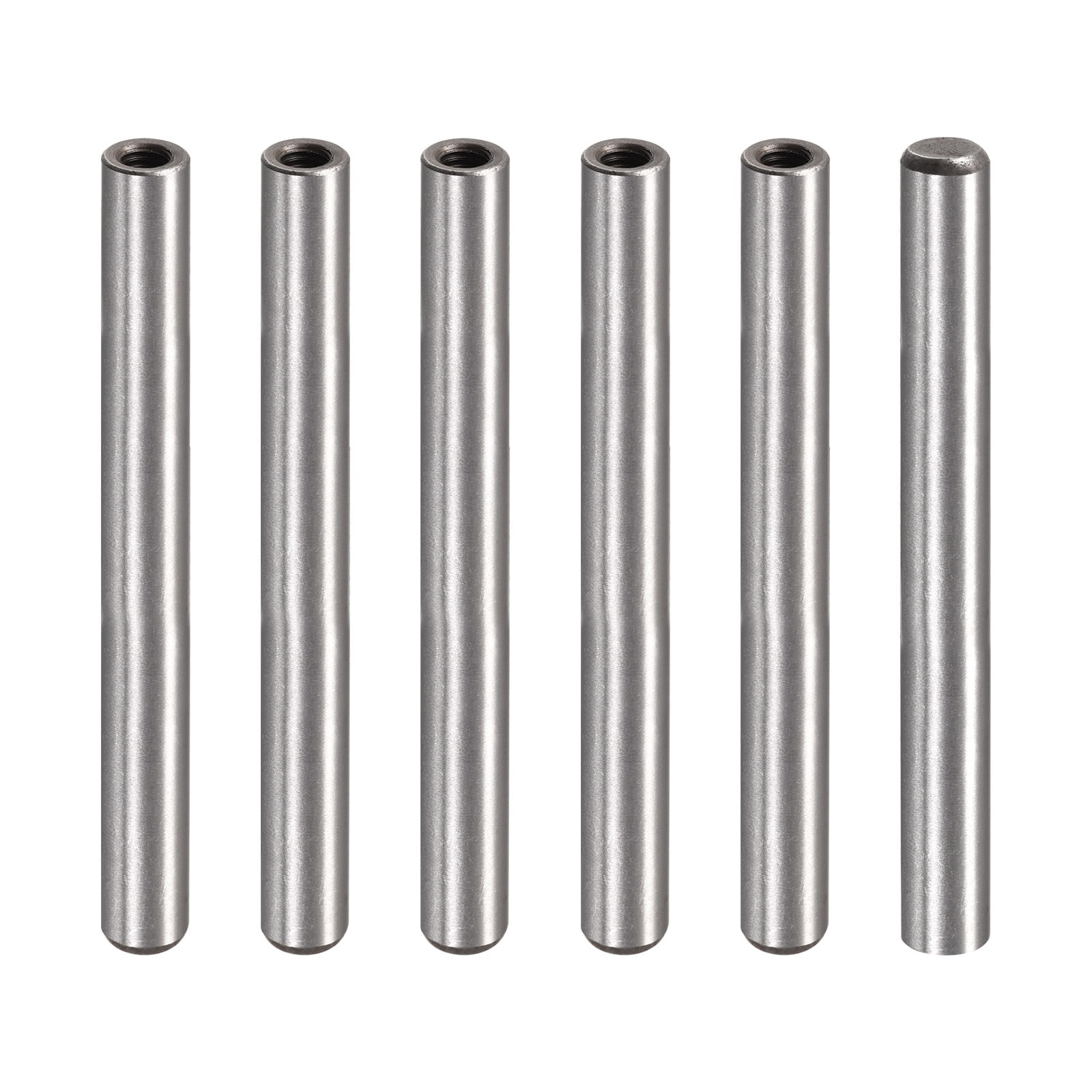 M6 Internal Thread Dowel Pin 6 Pack 10x100mm Chamfering Flat Carbon