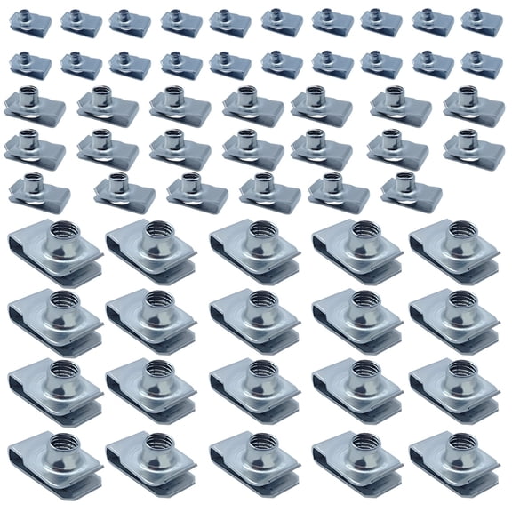 M6 M8 M10 Stainless Steel U-Clip Nuts Set, 60 PCS 304 Grade Speed Clip Fasteners for Sheet Metal, Spring Steel Mounting Clips with Thread, Panel Fixing Kit