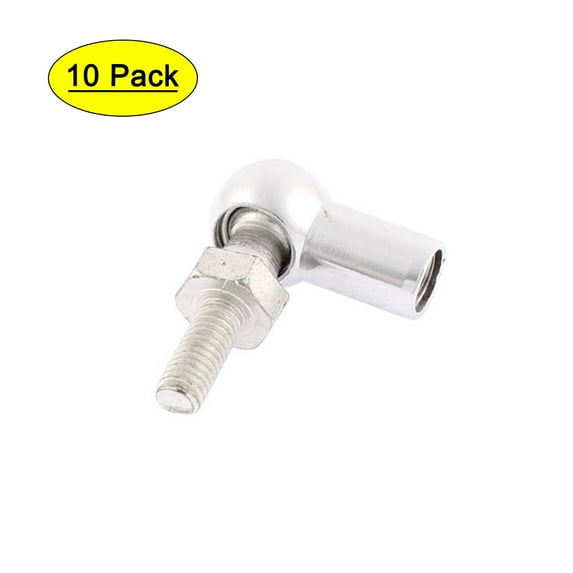 M6 Male M8 Female Thread Dia L Shape Ball Joint Rod End Bearing 10pcs