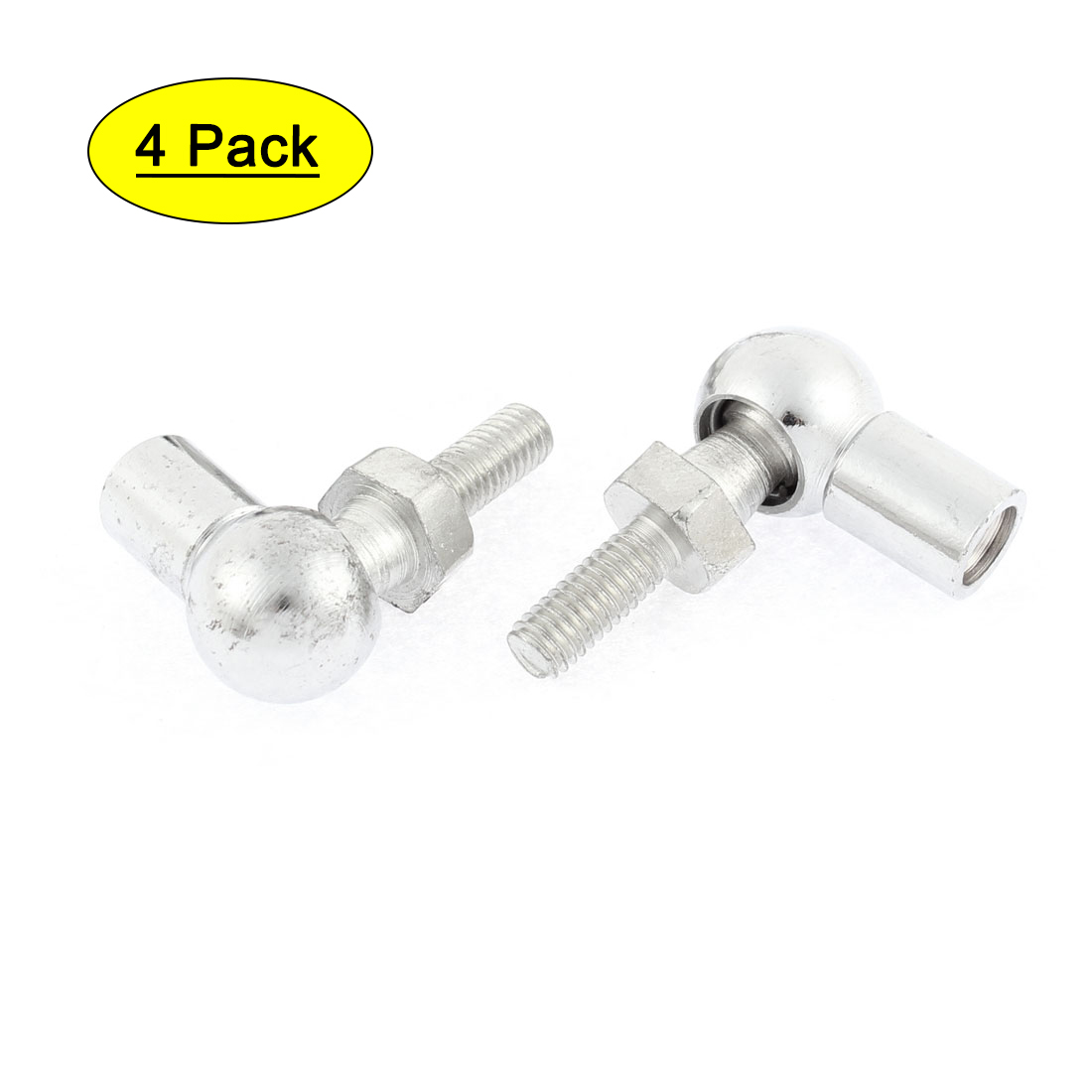 M6 Male M8 Female Thread Metal L Shape Ball Joint Rod End Bearing 4pcs