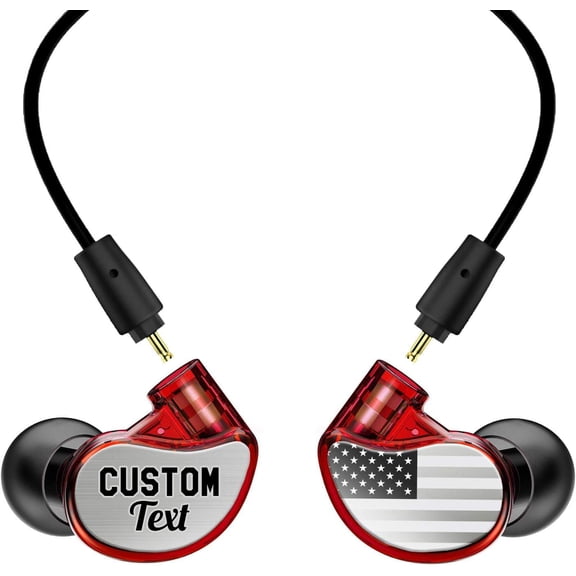 M6 PRO In-Ear Monitor Headphones with Metal Faceplates: Custom Artwork or Text, Noise-Isolating Professional Earbuds with Replaceable Cables