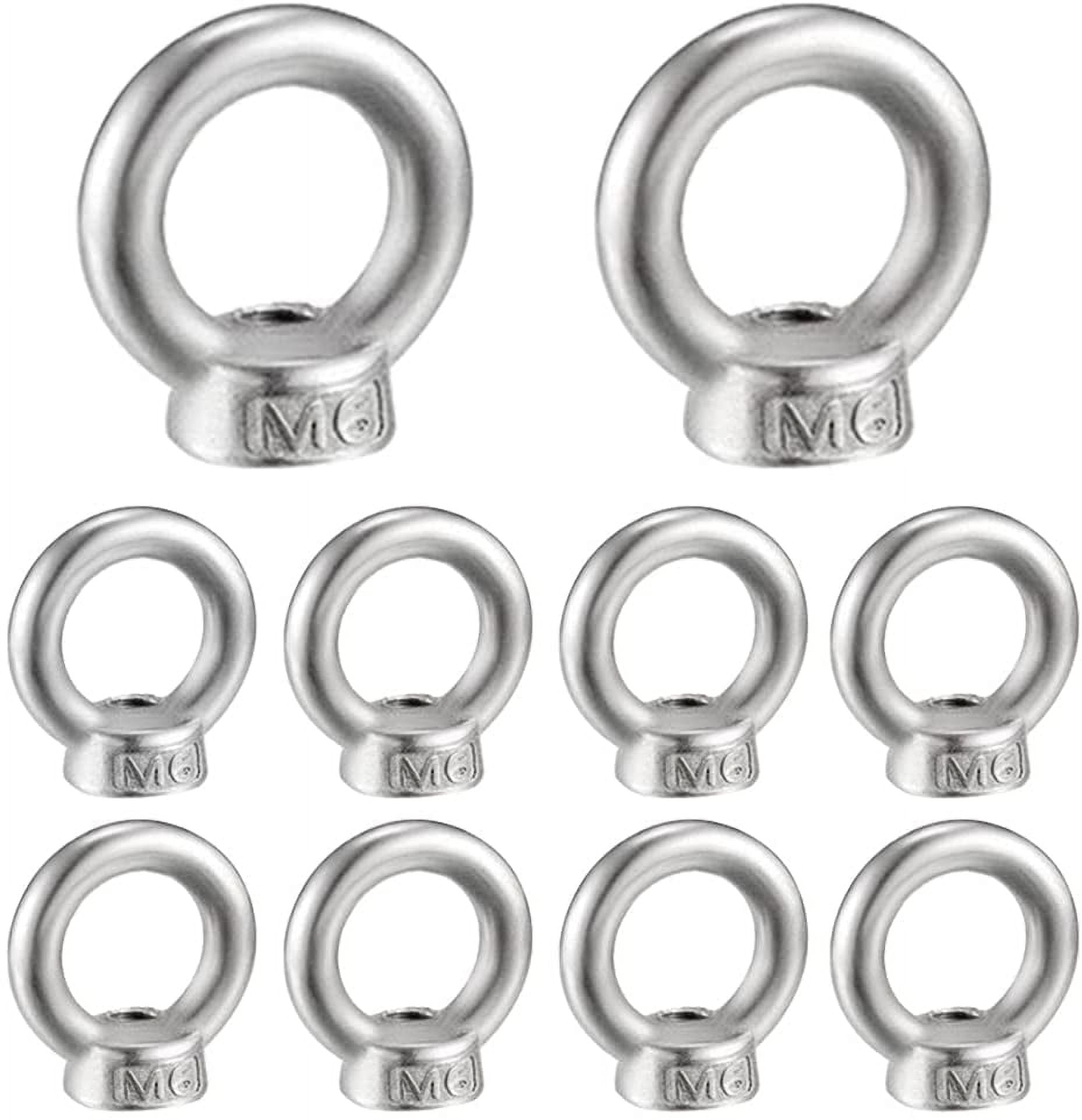 M6 Ring Nut 10 Pcs 304 Stainless Steel Thread Lifting Eye Nut Eyelet Nuts for Lifting