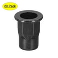 thumbnail image 1 of M6 Rivet Nuts, Thread Half Hexagonal Carbon Steel Zinc-Plated Flat Head Threaded Insert Nut Black 20 Pcs, 1 of 7