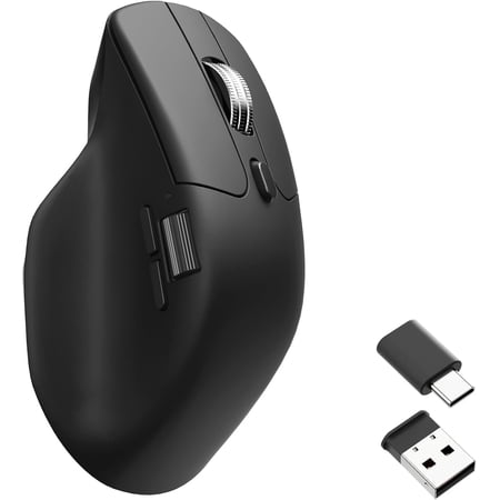 M6 Silent Wireless Gaming Mouse, 1000Hz, Bluetooth 5.3/2.4GHz/Wired, PixArt 3395 Sensor (26K DPI), 86g, On-Board Memory Profiles for Plug & Play, Programmable for Mac/Windows/Linux – Black