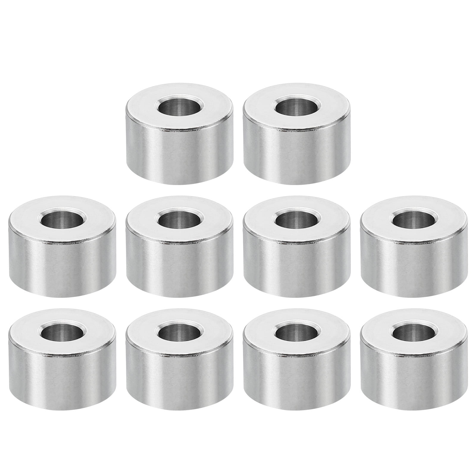 M6 Stainless Steel Spacers, 10 Pcs Metal Spacer Stainless Steel 6.2mm ID x 16mm OD x 10mm L for 1/4" or M6 Screw Bolts
