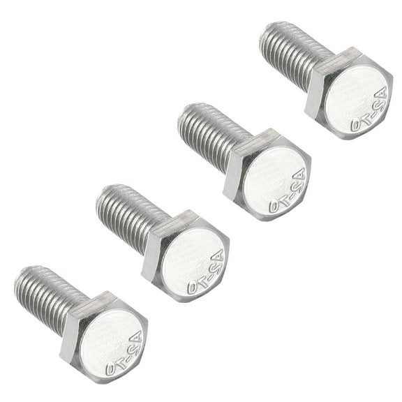 M6 Thread 16mm 304 Stainless Steel Hex Head Left Hand Screw Bolts 4pcs