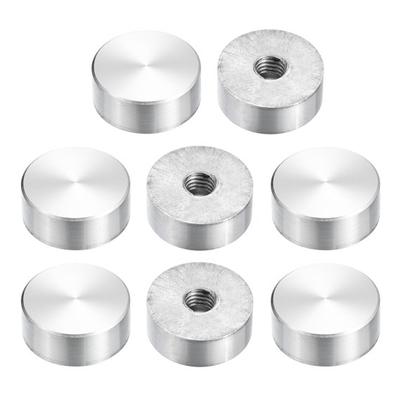 M6 Thread 20mm Diameter Round Shape Aluminum Disc Hardware 8pack Aluminum Circle Disc Glass Top Adapter for Glass Table