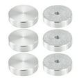 thumbnail image 1 of M6 Thread 30mm Diameter Round Shape Aluminum Disc Hardware 6pack, Aluminum Circle Disc Glass Top Adapter, Silver, 1 of 5