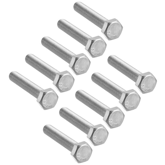 M6 Thread 45mm Hex Screw Bolts 304 Stainless Steel 10 Pack