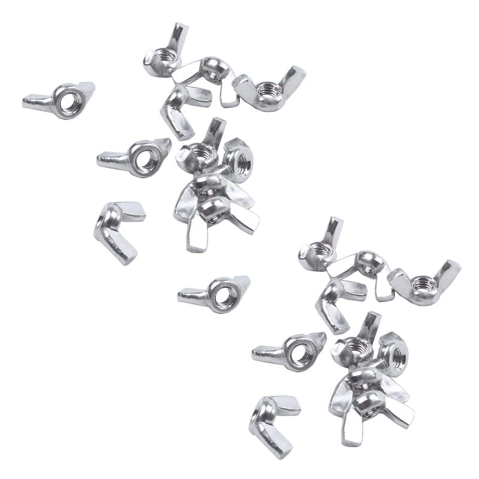 M6 Thread Dia Stainless Steel Wing Nut Butterfly Wing Nuts 20 Pcs