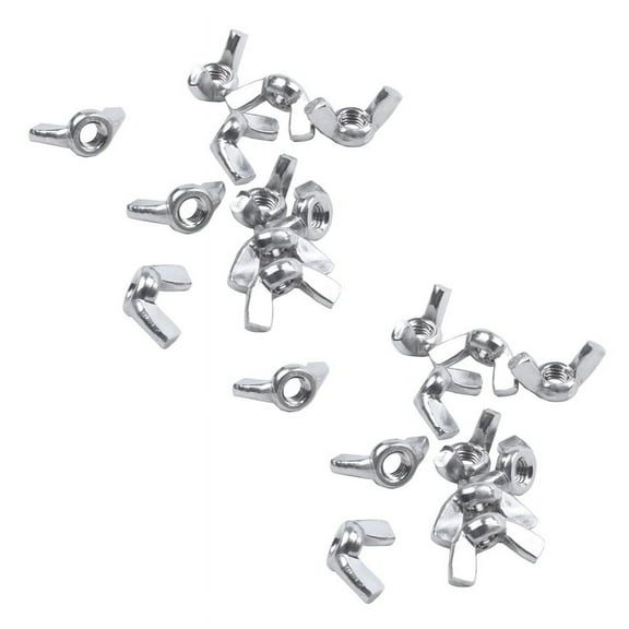 M6 Thread Dia Stainless Steel Wing Nut Butterfly Wing Nuts 20 Pcs