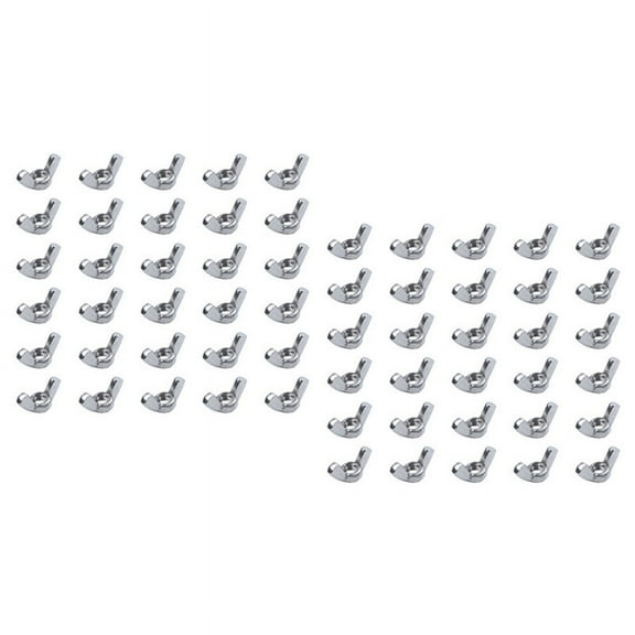 M6 Thread Dia Stainless Steel Wing Nut Butterfly Wing Nuts 60 Pcs