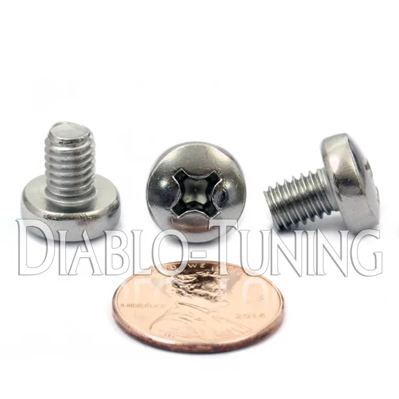 M6 X 8Mm - Qty 10 - Stainless Steel Phillips Pan Head Machine Screws Din 7985 A