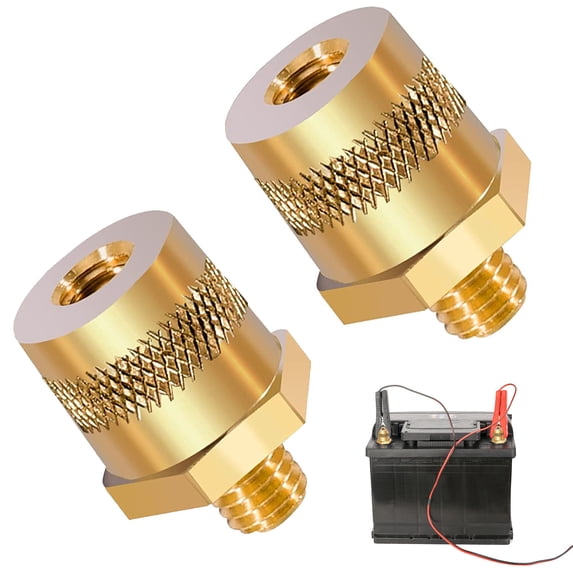 M6 battery terminal adapter pair, brass battery terminals, car battery connection terminals terminal column battery terminals pair, battery terminal adapter for car batteries