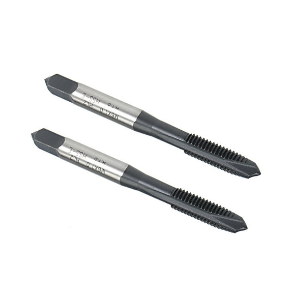 M6 x 1.0 Spiral Point Threading Tap H2 Tolerance High Speed Steel TICN Coated Round Shank with Square End, 2pcs