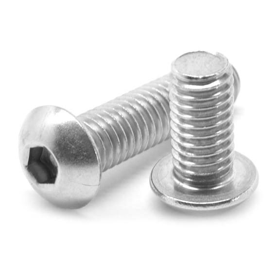 M6 x 1.00 x 35 MM (FT) Coarse Thread Socket Button Head Cap Screw Stainless Steel 18-8 Pk 25