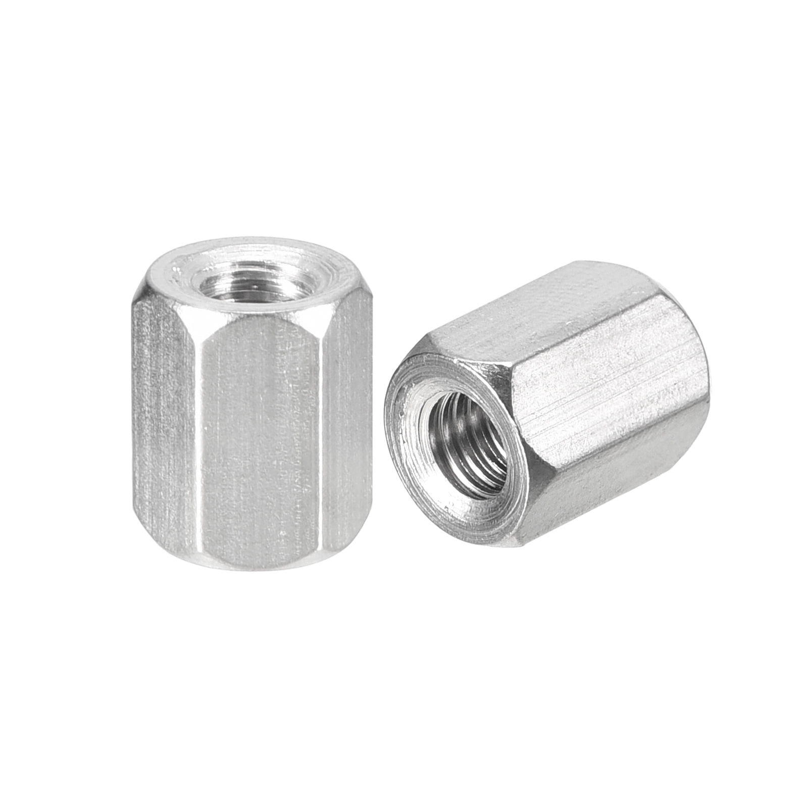 M6 x 1Pitch 15mm Length Coupling Nuts, 8 Pack 304 Stainless Steel
