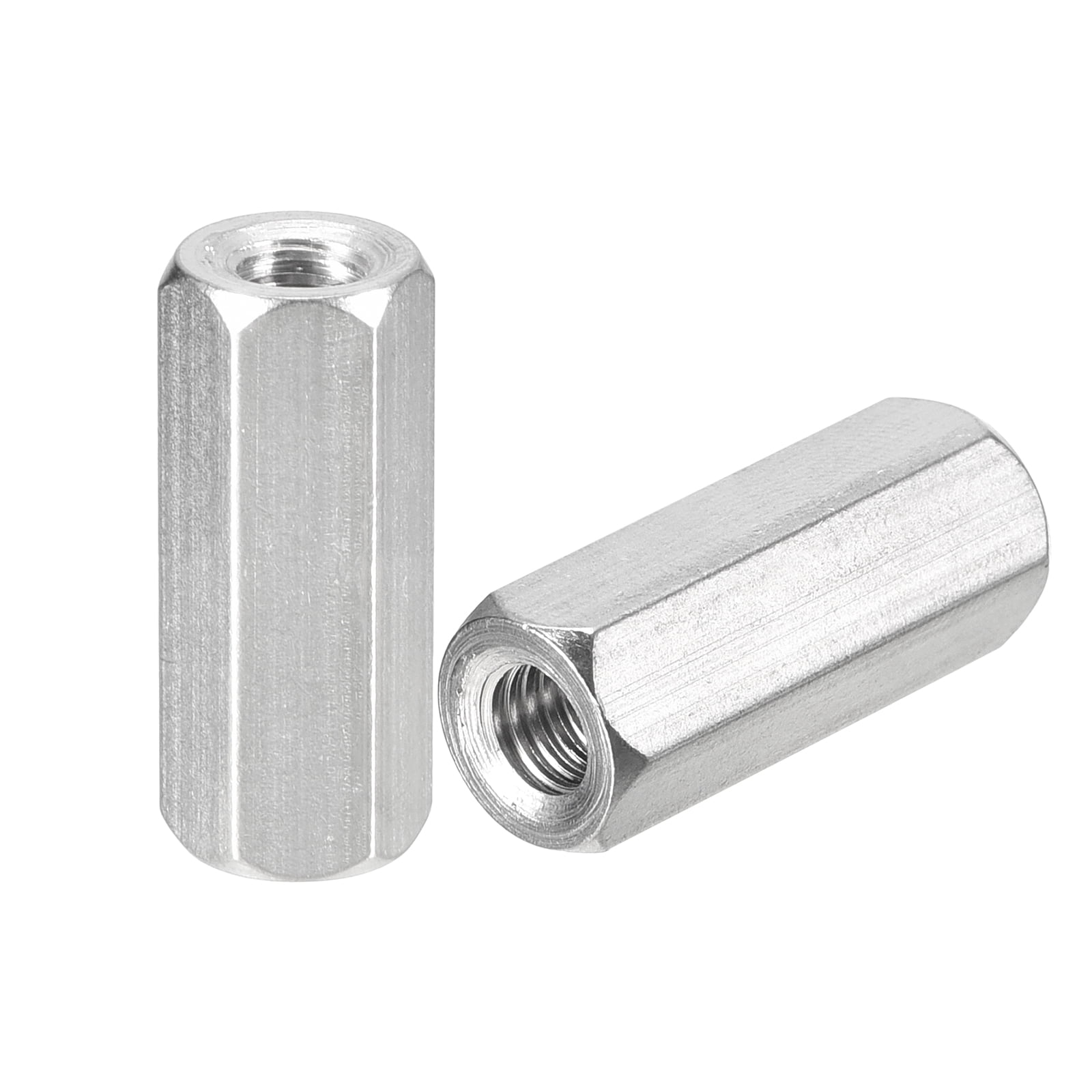 M6 x 1Pitch 30mm Length Coupling Nuts, 8 Pack 304 Stainless Steel