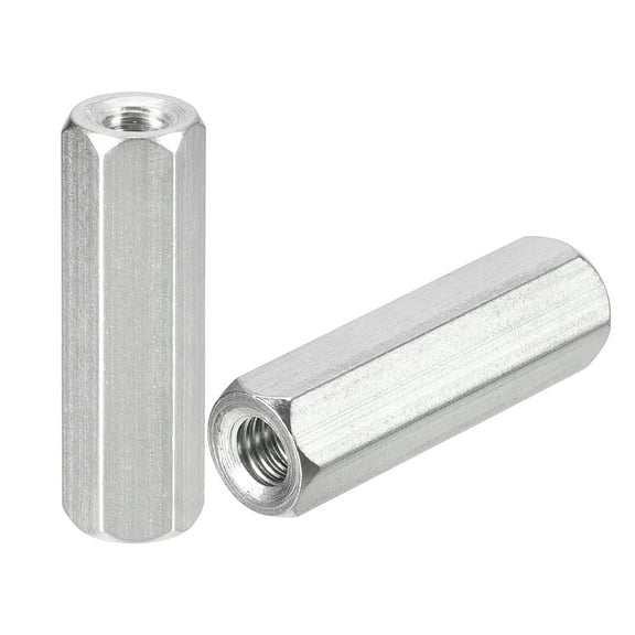 M6 x 1-Pitch 40mm Length Coupling Nuts, 8pcs 304 Stainless Steel Nuts