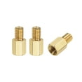 thumbnail image 1 of M6 x 10 mm + 8 mm Male to Female Hex Brass Spacer Standoff 3 Pcs, 1 of 4