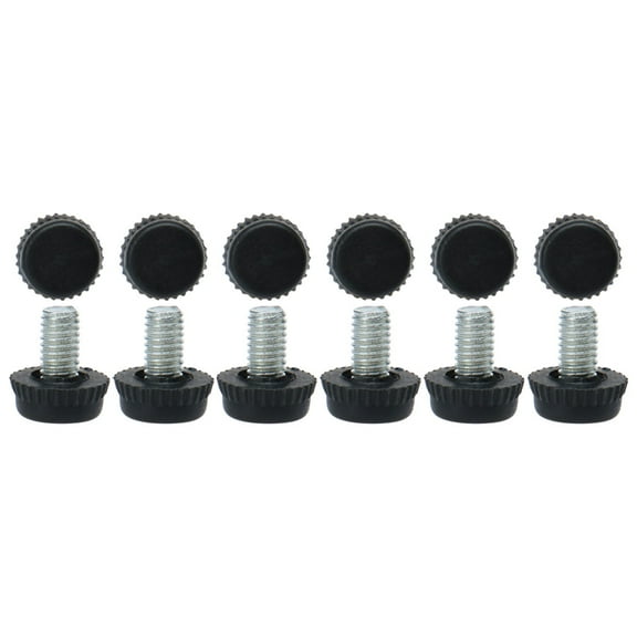 M6 x 10 x 15mm Leveling Feet Adjustable Support Cover for Machine Leg 12pcs