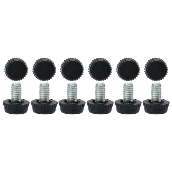 M6 x 10 x 15mm Leveling Feet Adjustable Support Cover for Machine Leg 12pcs