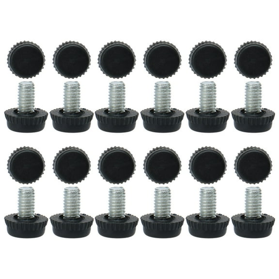 M6 x 10 x 15mm Leveling Feet Adjustable Support Cover for Machine Leg 24pcs