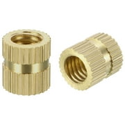 M6 x 10mm(L) x 8.5mm(OD) Brass Knurled Threaded Insert Embedment Nut 100pcs