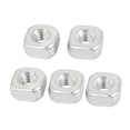 thumbnail image 1 of M6 x 12mm x 6mm Metal Square Nuts Silver Tone 5Pcs, 1 of 1