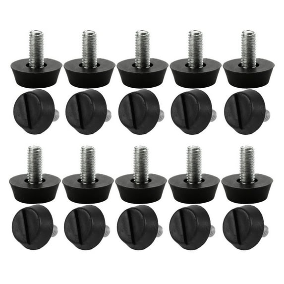 M6 x 13 x 20mm Leveling Feet Adjustable Leveler Protector for Sofa Leg 20pcs