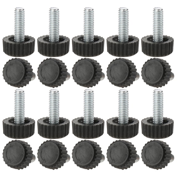 M6 x 18 x 18mm Hand Screw Leveling Feet Adjustable Leveler for Table Leg 20pcs