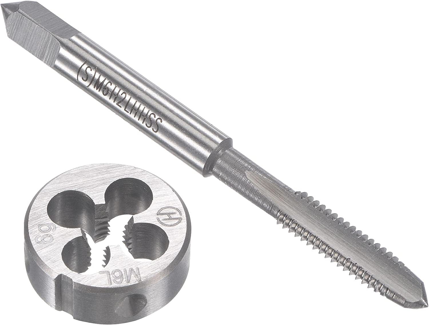 M6 x 1mm Metric Left Hand Tap and Die Set, HSS Machine Thread Screw Tap with Alloy Tool Steel