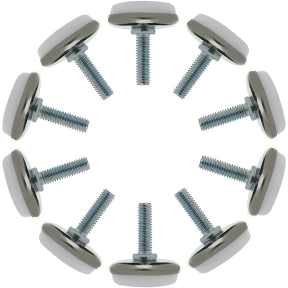 M6 x 20 x 30 Screw on Furniture Threaded Stem Glide Leveling Feet Protector Floor Adjustable Leveler for Table Chair Desk Leg 10 Pack