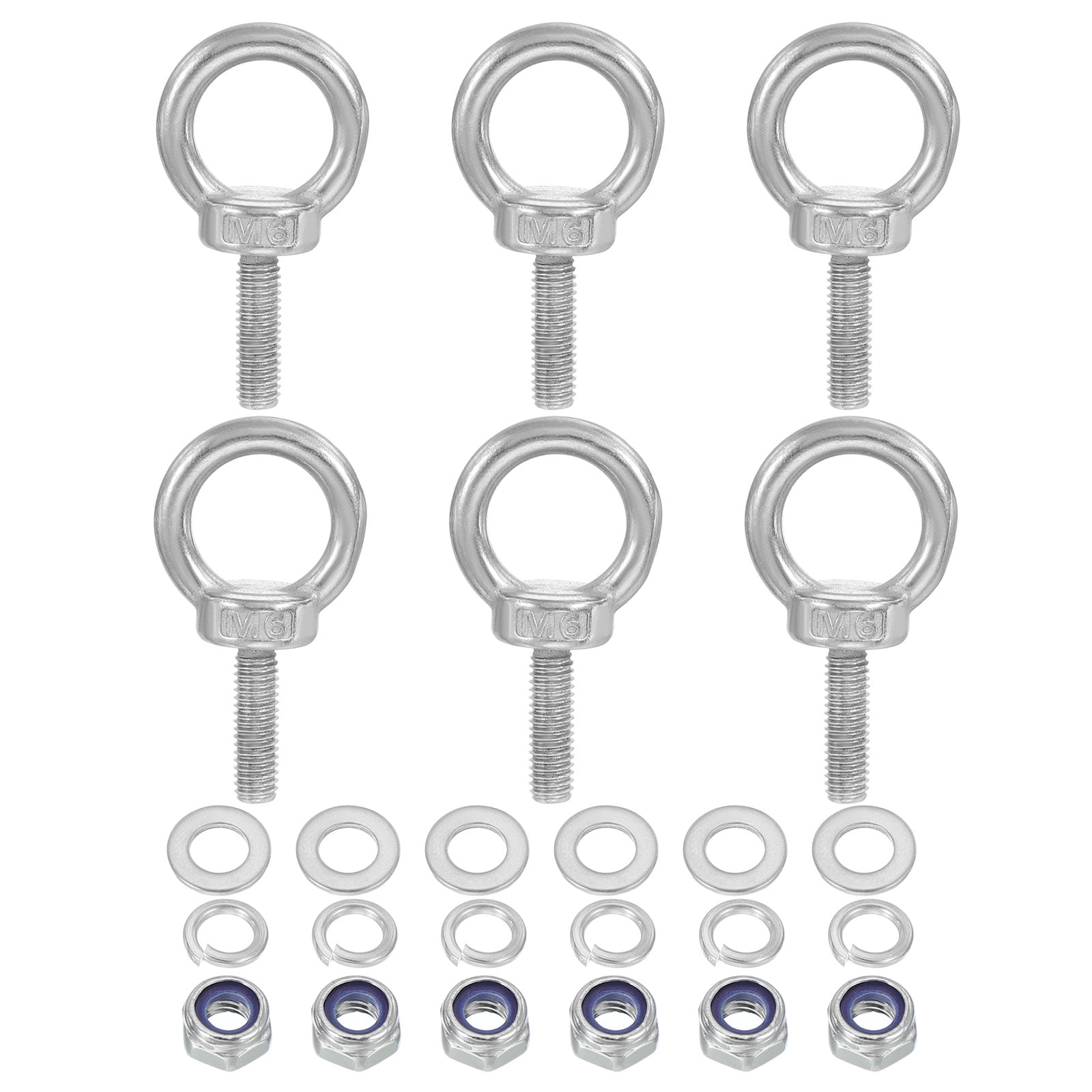 Uxcell Stainless Steel Eye Bolts - M10 X 20mm Shoulder Lifting Bolts, Pack Of 6, Heavy Duty Forged Design - View #6