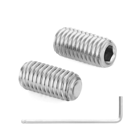 M6 x 20mm Internal Hex Socket Set Grub Screws 304 Stainless Steel Flat Point Set Screw, 25 PCS